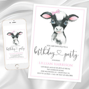 Invitaciones de cumpleaños para granja de vaquilla
