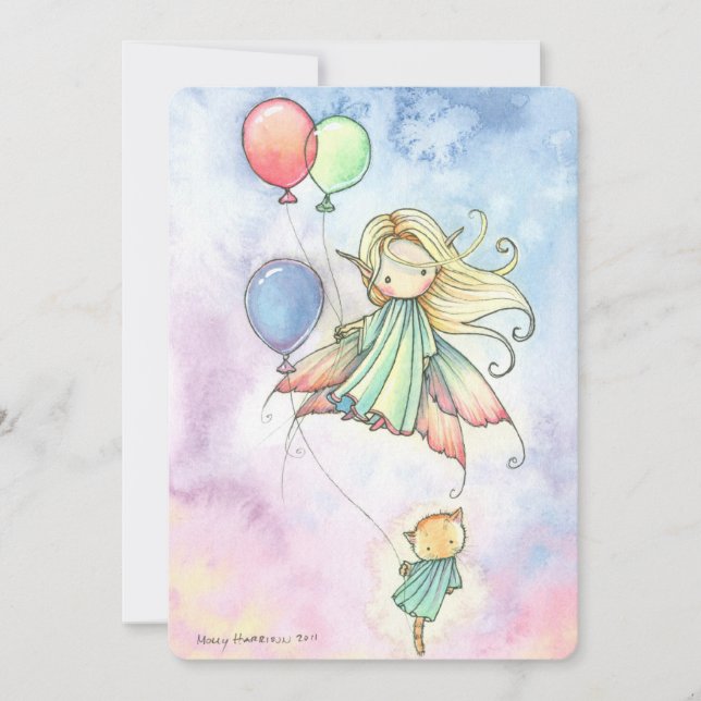 Invitaciones de cumpleaños para haditas y chicas g (Anverso)