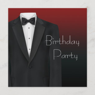 Invitaciones de Cumpleaños para Hombre con Esmoqui