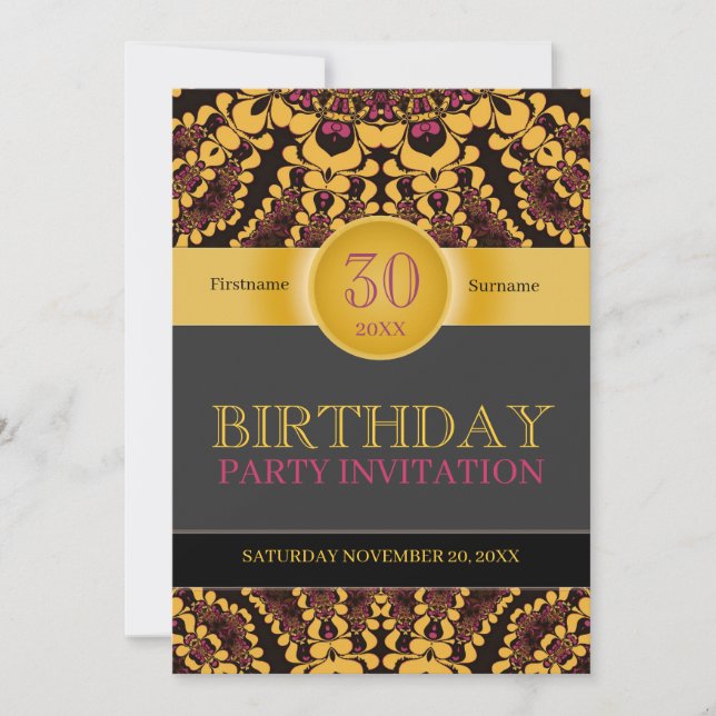Invitaciones de cumpleaños para la Celebración de  (Anverso)