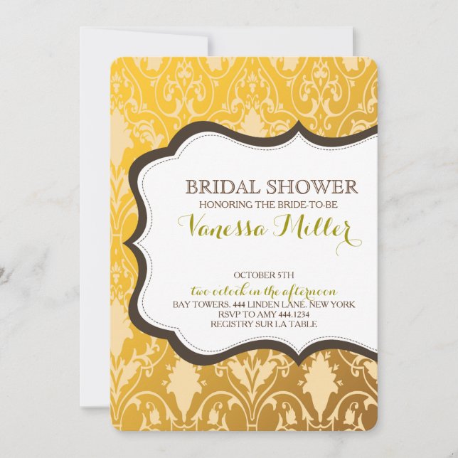 Invitaciones de cumpleaños para la ducha de novia  (Anverso)