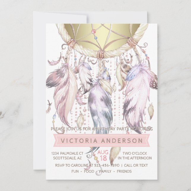 Invitaciones de cumpleaños para niñas cazadoras de (Anverso)