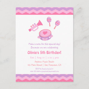 Invitaciones de Cumpleaños para Niñas con Instrume