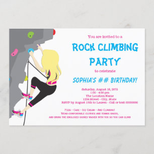 Invitaciones de cumpleaños para niñas de escalada 