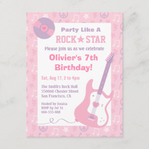 Invitaciones de cumpleaños para niñas estrella de 