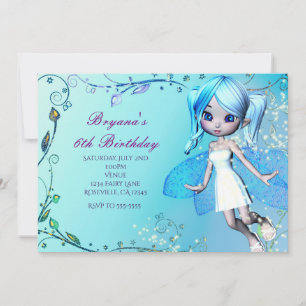 Invitaciones de cumpleaños para niñas hadas de cab
