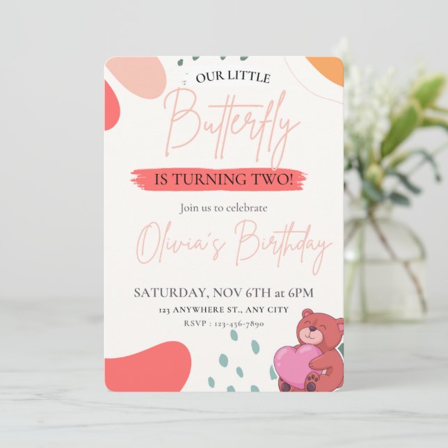 invitaciones de cumpleaños para niños (Anverso de pie)