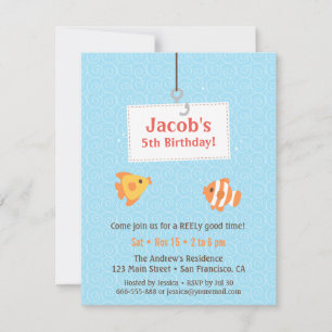 Invitaciones de cumpleaños para niños con anzuelo