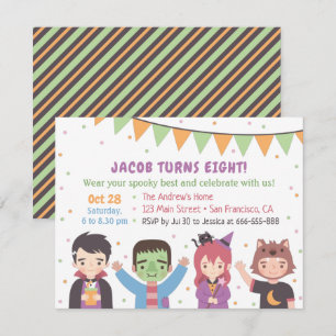 Invitaciones de cumpleaños para niños con disfrace