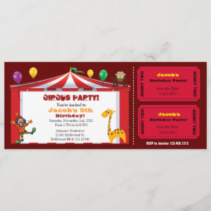 Invitaciones de cumpleaños para niños con entrada 