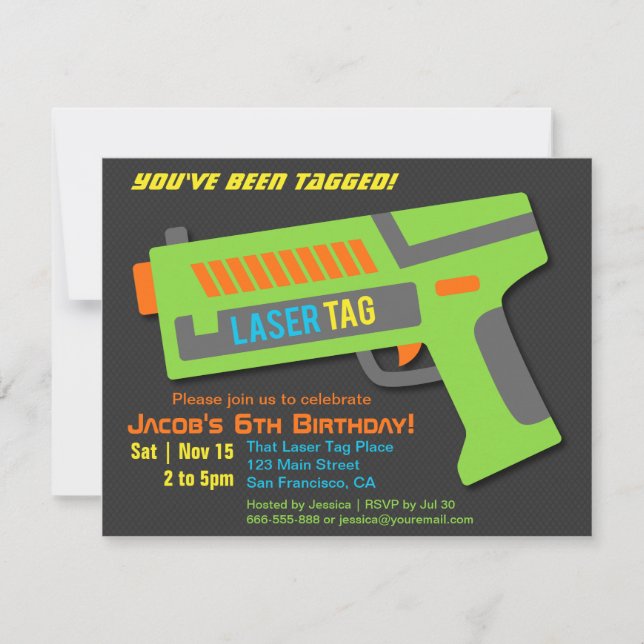Invitaciones de cumpleaños para niños con etiqueta (Anverso)
