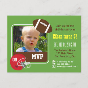 Invitaciones de cumpleaños para niños con fútbol d