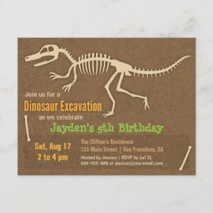 Invitaciones de cumpleaños para niños con huesos d
