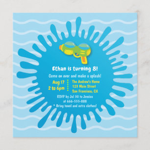 Invitaciones de cumpleaños para niños con pistola 