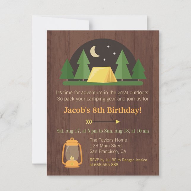 Invitaciones de cumpleaños para niños con temática (Anverso)