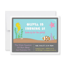 Invitaciones de cumpleaños para niños de Acuario C
