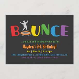 Invitaciones de Cumpleaños para Niños de Bounce Tr