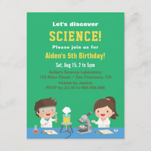 Invitaciones de Cumpleaños para Niños de Ciencia D