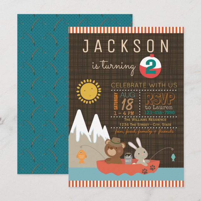 Invitaciones de cumpleaños para niños de fiesta de (Anverso / Reverso)