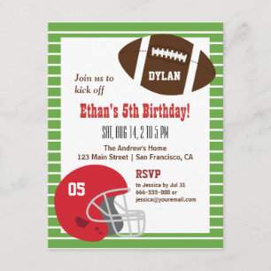 Invitaciones de cumpleaños para niños de fútbol am