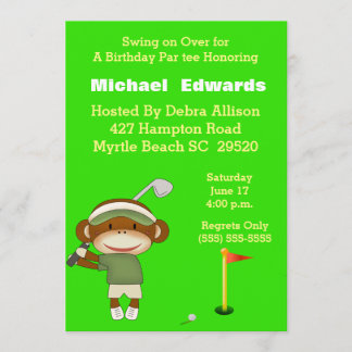 Invitaciones de cumpleaños para niños de golf
