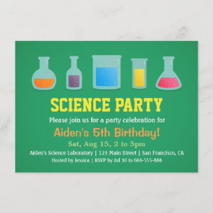 Invitaciones de cumpleaños para niños de química c