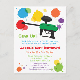 Invitaciones de cumpleaños para niños de Splat Pai