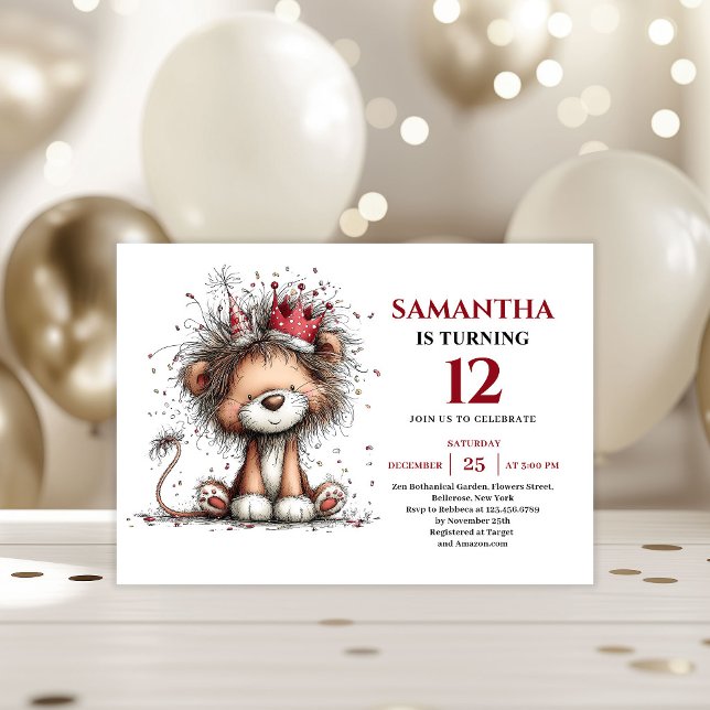 Invitaciones de cumpleaños para niños, divertida y (Playful whimsical animals party kids birthday invitation

)
