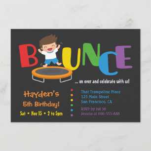 Invitaciones de Cumpleaños para Niños en Bounce Tr