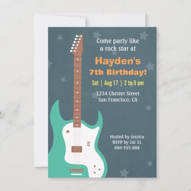 Invitaciones de cumpleaños para niños estrellas de (Anverso)