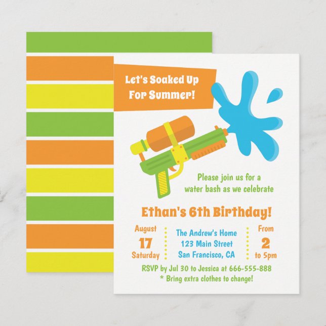 Invitaciones de cumpleaños para niños Juego de pis (Anverso / Reverso)