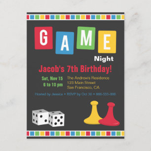 Invitaciones de cumpleaños para niños noche de jue
