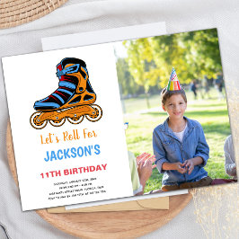 Invitaciones de cumpleaños para patinaje sobre pat