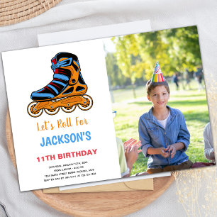 Invitaciones de cumpleaños para patinaje sobre pat