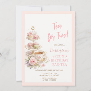 Invitaciones de cumpleaños para té floral para dos