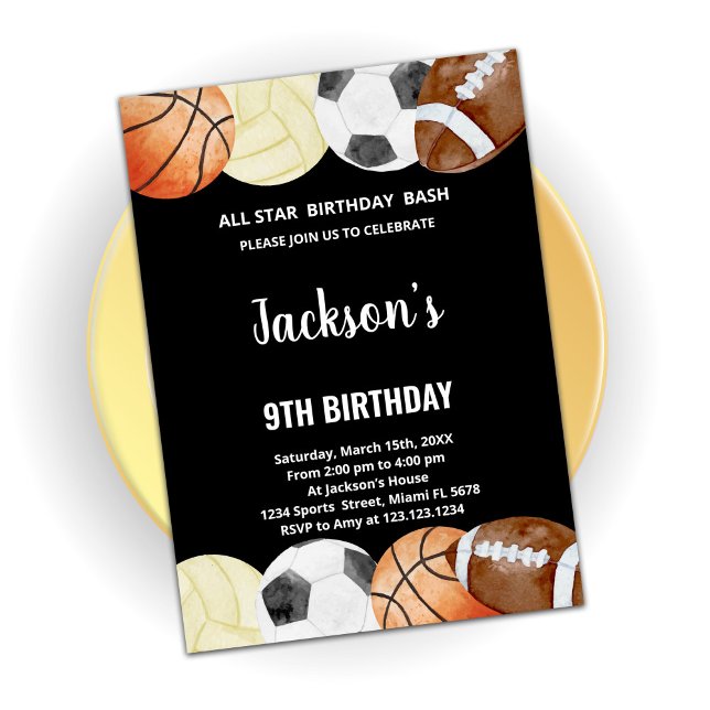 Invitaciones de cumpleaños para todos los deportes (Subido por el creador)