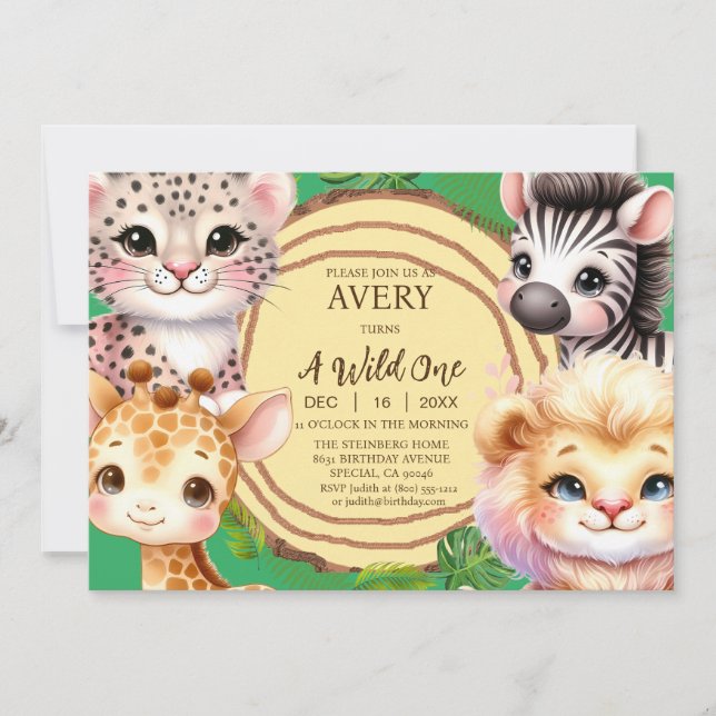 Invitaciones de cumpleaños para un niño salvaje (Anverso)