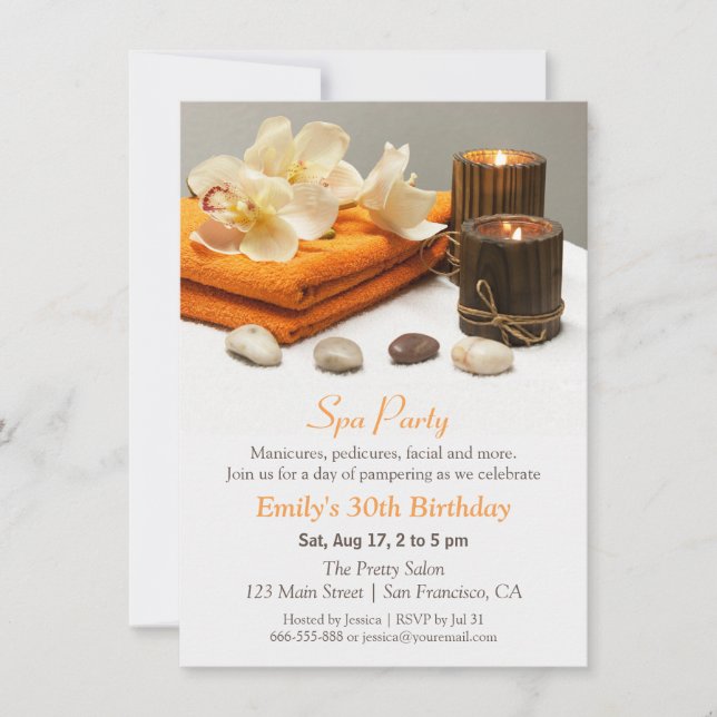 Invitaciones de cumpleaños para una elegante fiest (Anverso)