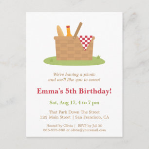Invitaciones de cumpleaños para una fiesta de picn