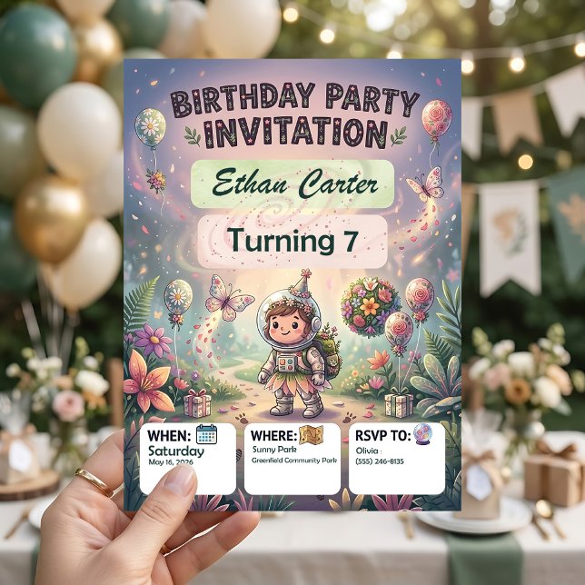 Invitaciones de cumpleaños personalizables de aven (Subido por el creador)