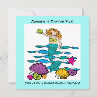 Invitaciones de cumpleaños personalizadas de Siren