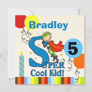 Invitaciones de cumpleaños personalizadas de Super
