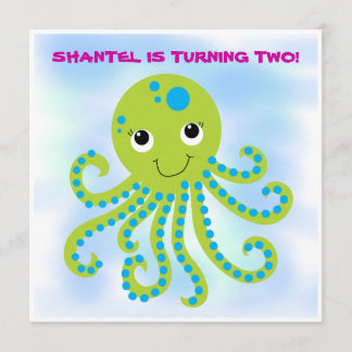 Invitaciones de cumpleaños personalizadas Octopus