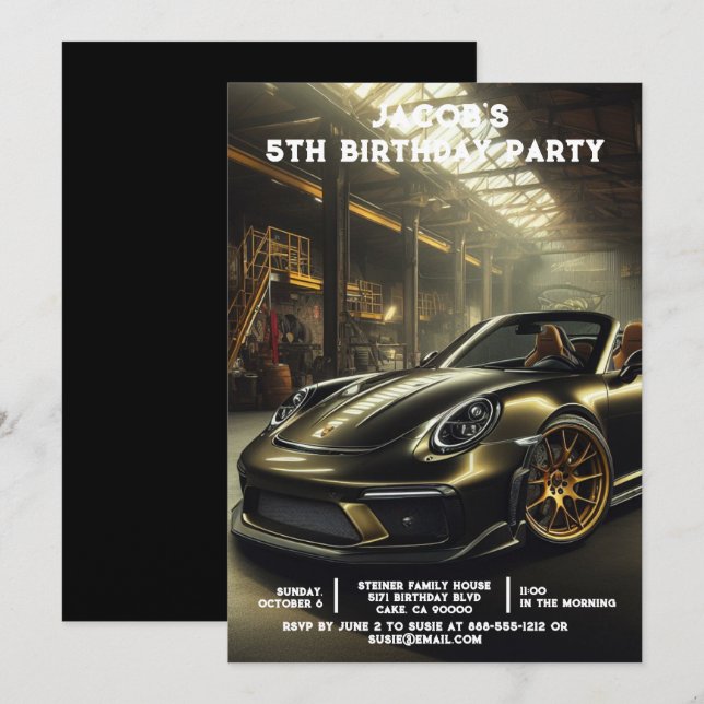 Invitaciones de cumpleaños personalizadas para niñ (Anverso / Reverso)