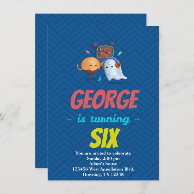 Invitaciones de cumpleaños personalizadas para niñ (Anverso / Reverso)