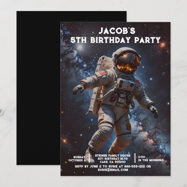 Invitaciones de cumpleaños personalizadas para niñ (Anverso / Reverso)