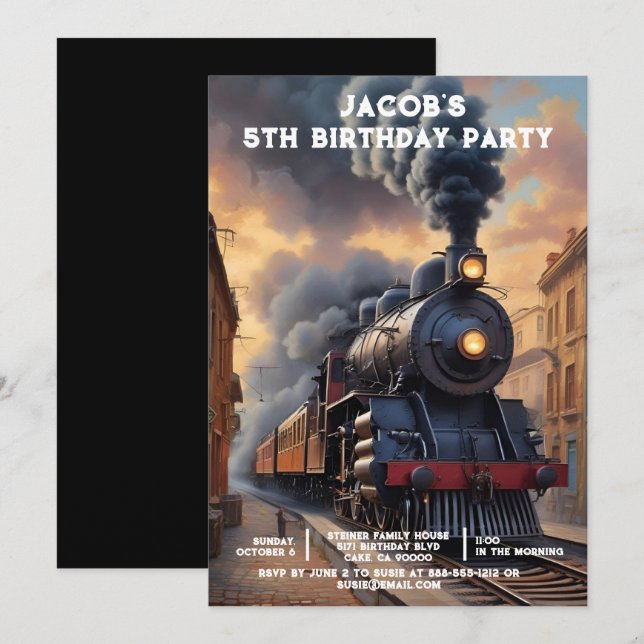 Invitaciones de cumpleaños personalizadas para tre (Anverso / Reverso)