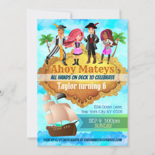 Invitaciones de cumpleaños piratas