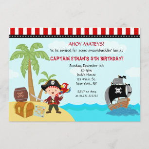 Invitaciones de cumpleaños piratas