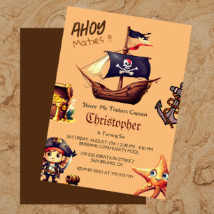 Invitaciones de cumpleaños piratas